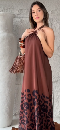 VESTIDO LONGO GOLA ALTA - Arthmanha