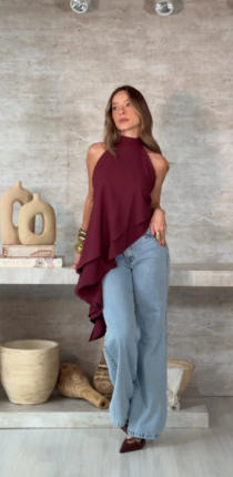 BLUSA ASSIMETRICA BABADOS - Arthmanha